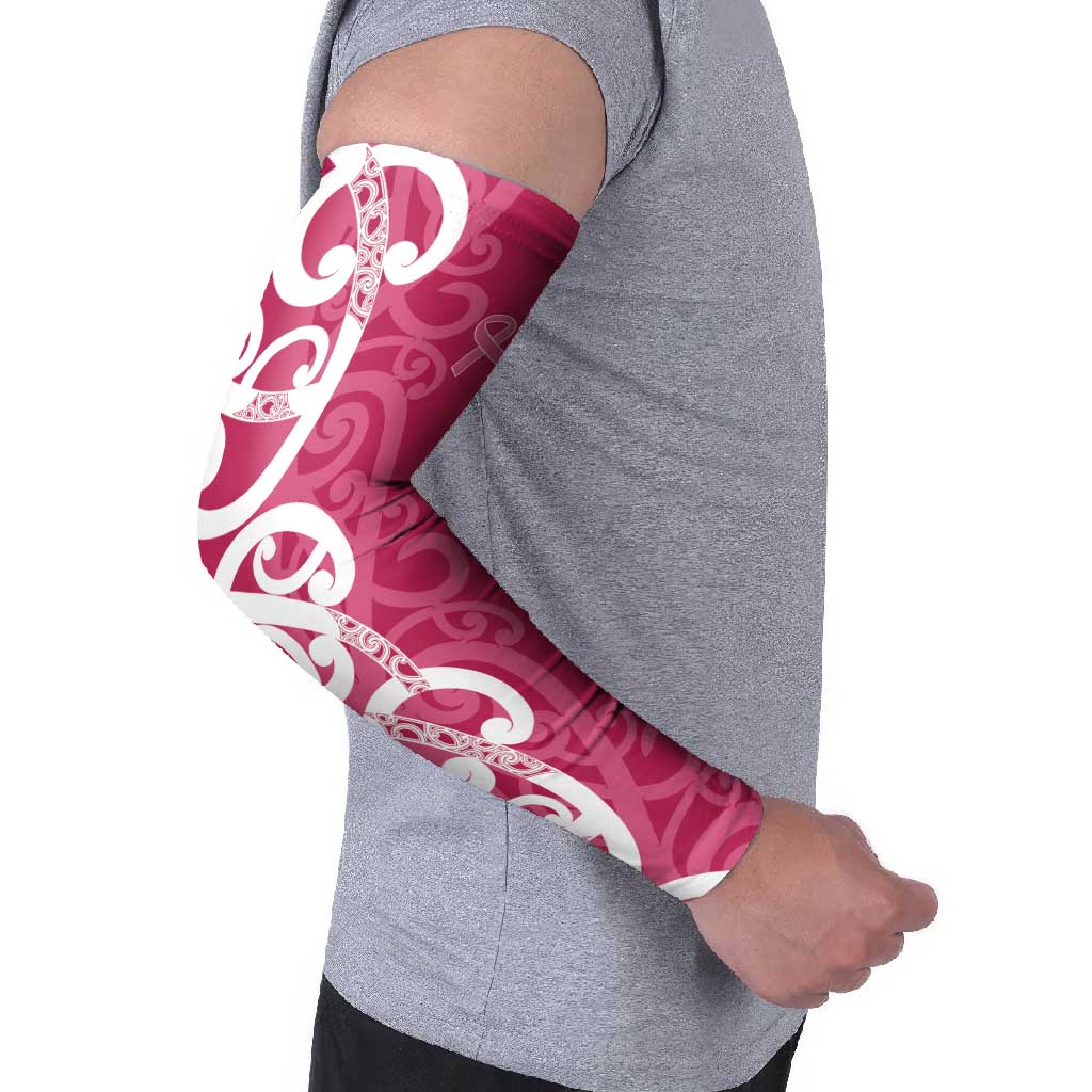Breast Cancer Awareness Maori Arm Sleeves Koru Kowhaiwhai - Aussie Hoodie