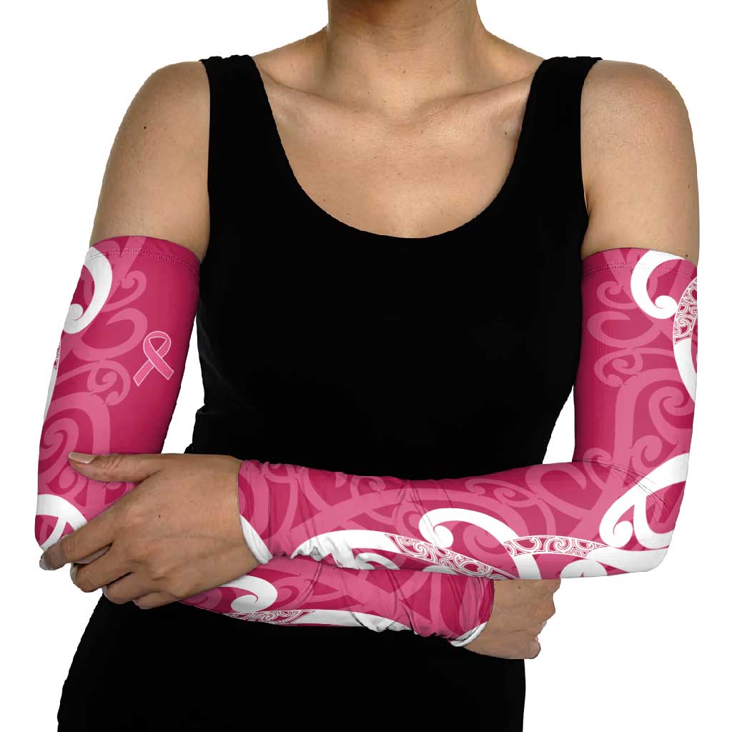 Breast Cancer Awareness Maori Arm Sleeves Koru Kowhaiwhai - Aussie Hoodie