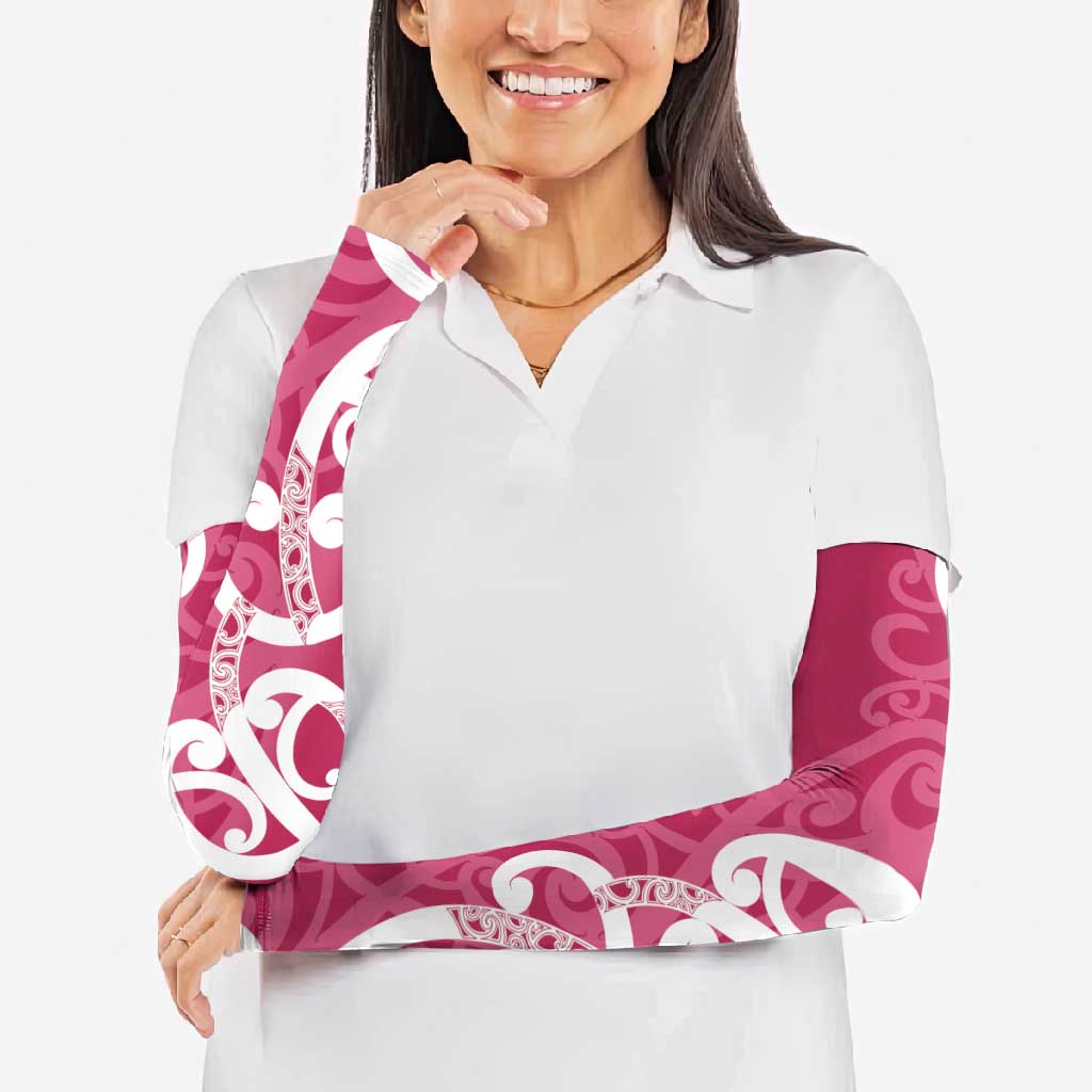 Breast Cancer Awareness Maori Arm Sleeves Koru Kowhaiwhai - Aussie Hoodie