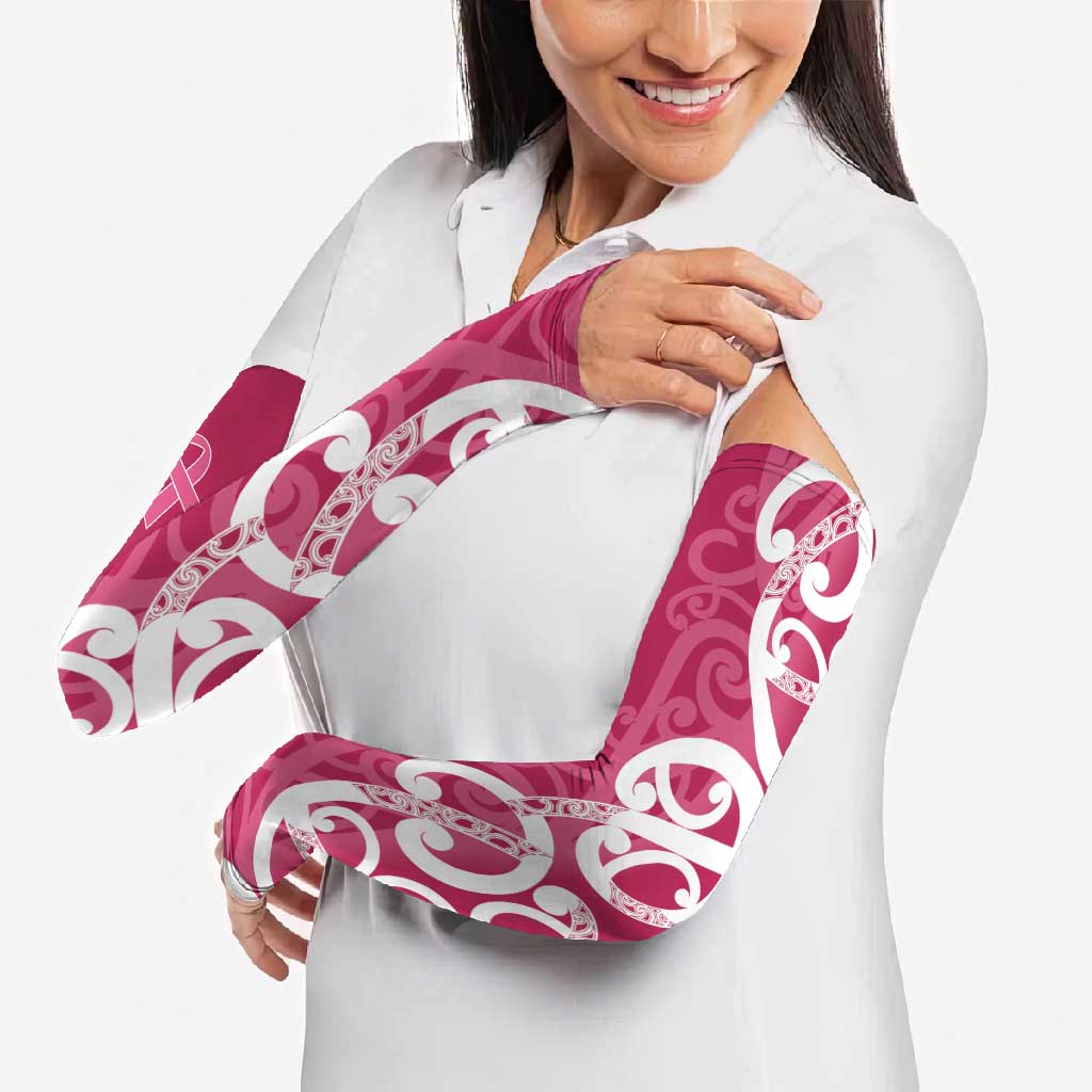 Breast Cancer Awareness Maori Arm Sleeves Koru Kowhaiwhai - Aussie Hoodie