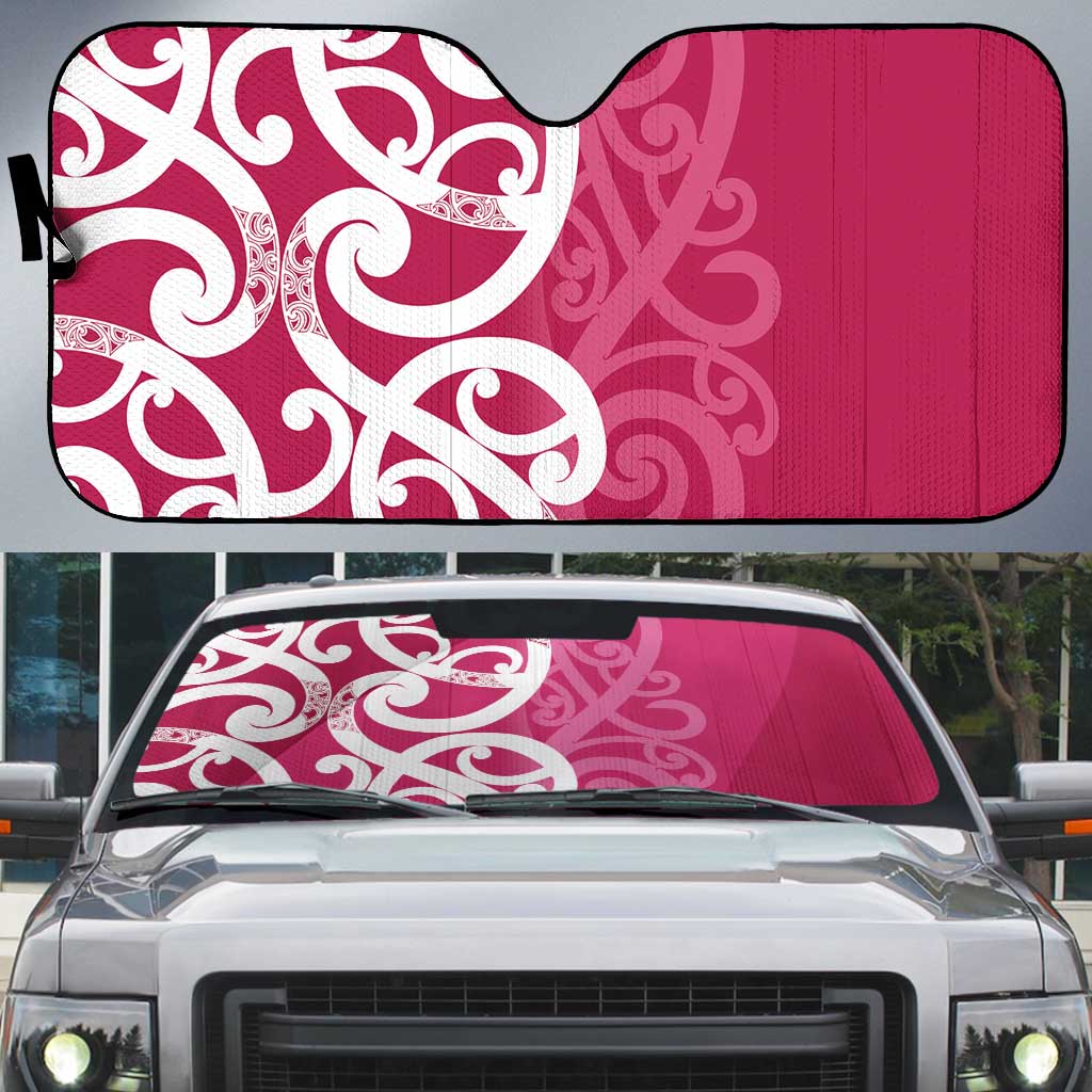 Breast Cancer Awareness Maori Auto Sun Shade Koru Kowhaiwhai - Aussie Hoodie