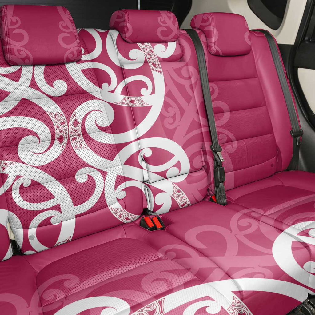 Breast Cancer Awareness Maori Back Car Seat Cover Koru Kowhaiwhai - Aussie Hoodie