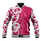 Breast Cancer Awareness Maori Baseball Jacket Koru Kowhaiwhai - Aussie Hoodie