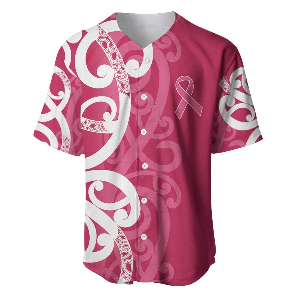 Breast Cancer Awareness Maori Baseball Jersey Koru Kowhaiwhai - Aussie Hoodie