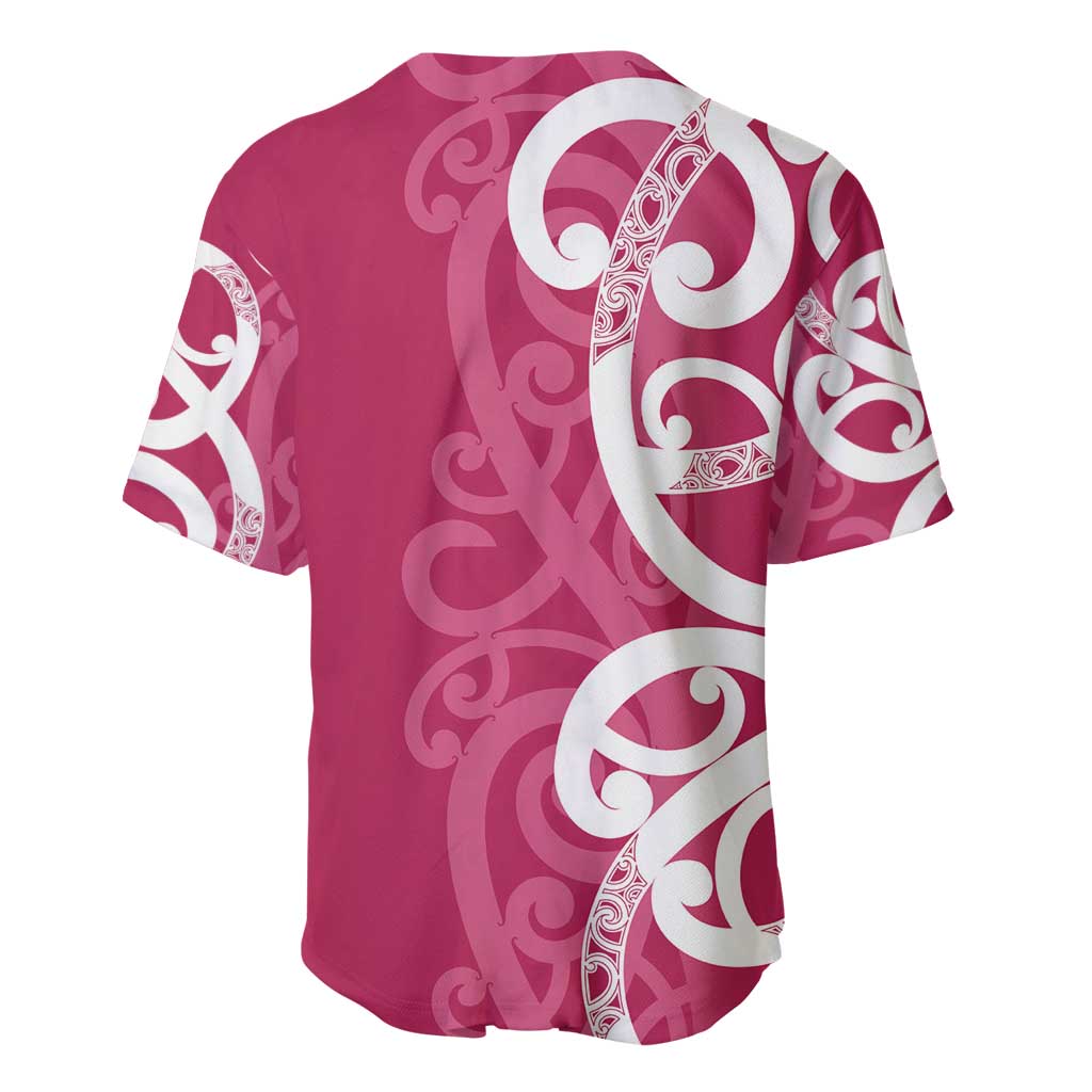 Breast Cancer Awareness Maori Baseball Jersey Koru Kowhaiwhai - Aussie Hoodie