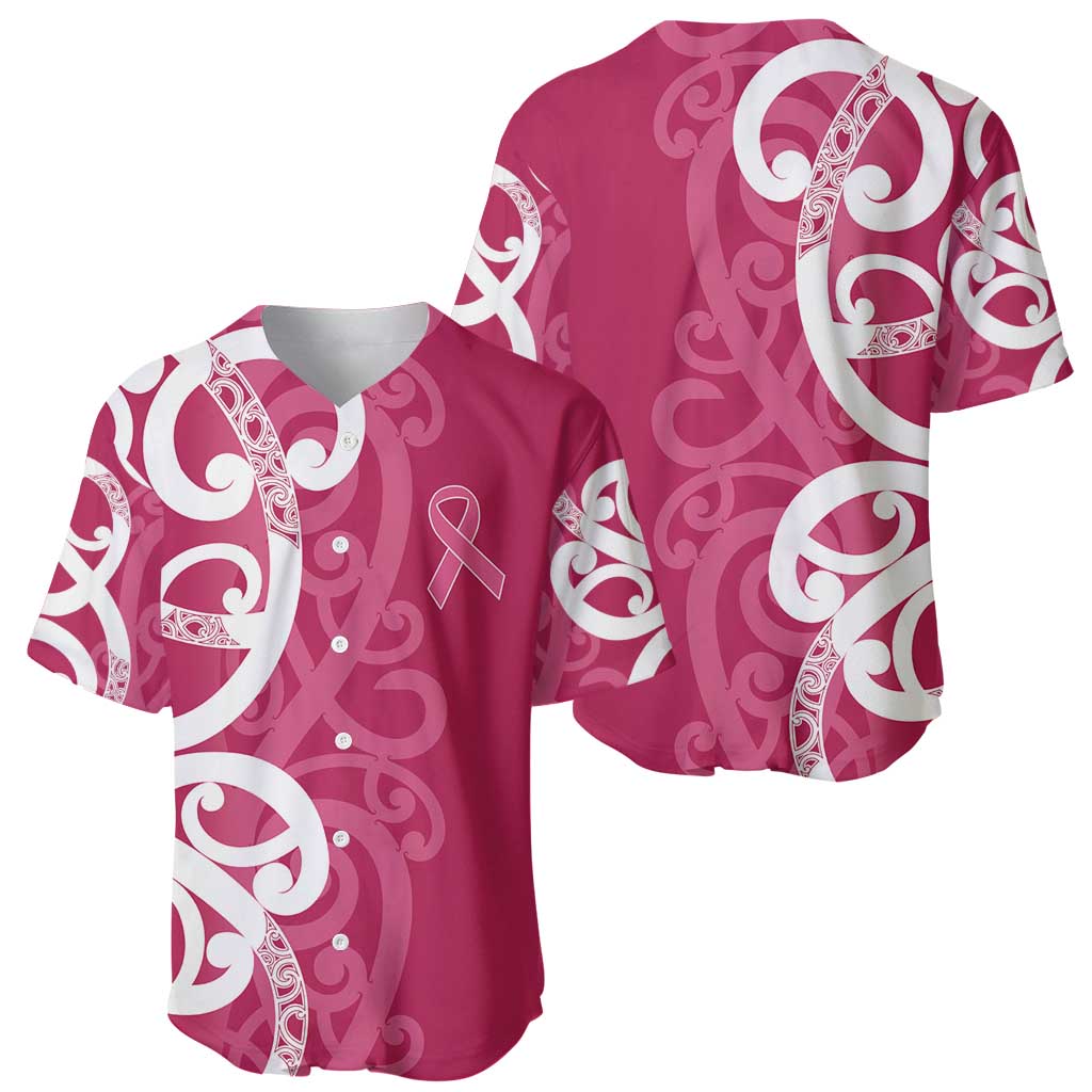 Breast Cancer Awareness Maori Baseball Jersey Koru Kowhaiwhai - Aussie Hoodie