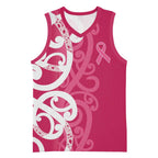 Breast Cancer Awareness Maori Basketball Jersey Koru Kowhaiwhai - Aussie Hoodie