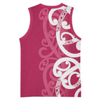 Breast Cancer Awareness Maori Basketball Jersey Koru Kowhaiwhai - Aussie Hoodie