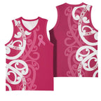 Breast Cancer Awareness Maori Basketball Jersey Koru Kowhaiwhai - Aussie Hoodie