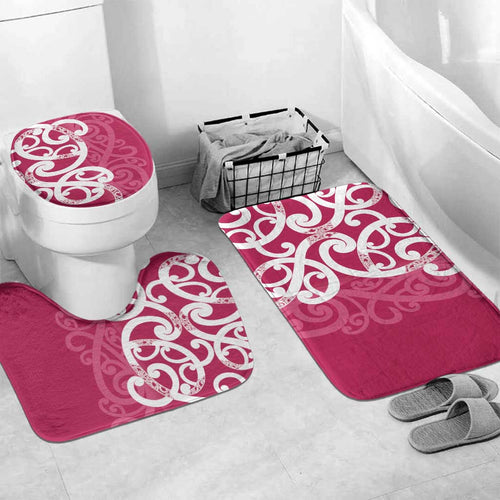 Breast Cancer Awareness Maori Bathroom Set Koru Kowhaiwhai - Aussie Hoodie