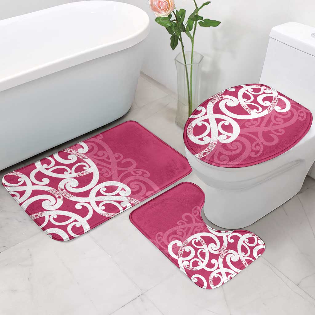 Breast Cancer Awareness Maori Bathroom Set Koru Kowhaiwhai - Aussie Hoodie