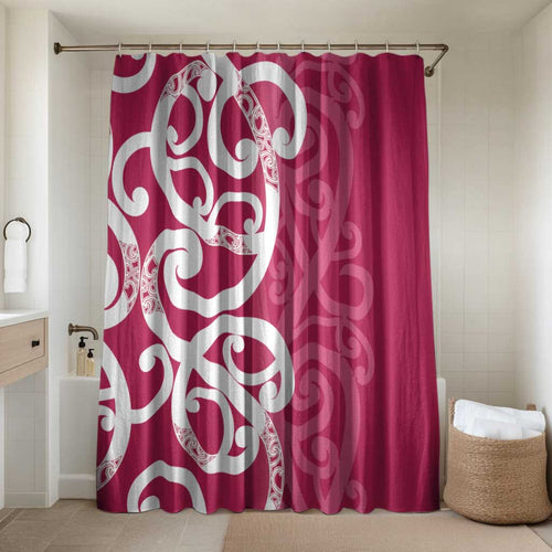 Breast Cancer Awareness Maori Bathroom Set Koru Kowhaiwhai - Aussie Hoodie