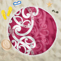 Breast Cancer Awareness Maori Beach Blanket Koru Kowhaiwhai - Aussie Hoodie