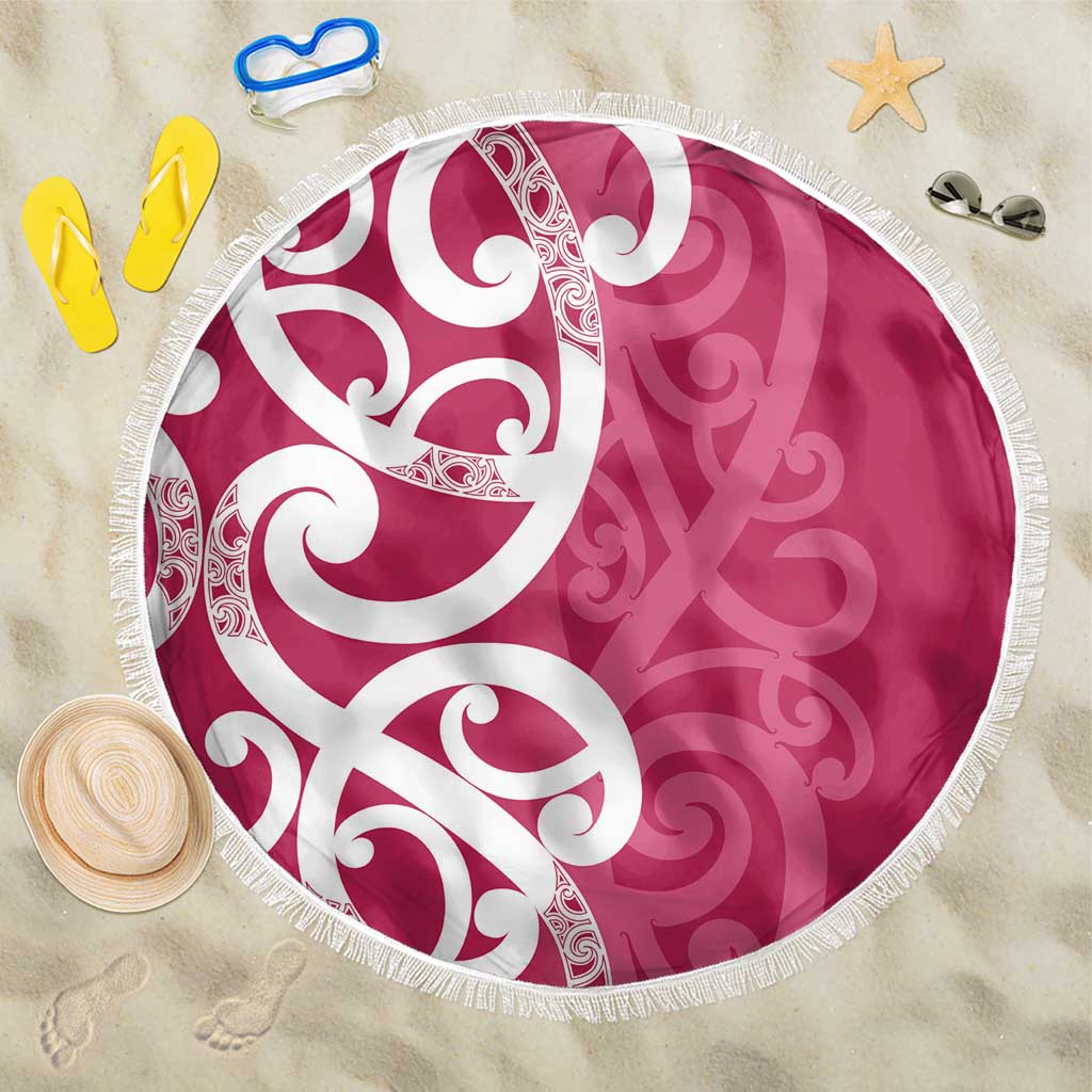 Breast Cancer Awareness Maori Beach Blanket Koru Kowhaiwhai - Aussie Hoodie