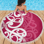 Breast Cancer Awareness Maori Beach Blanket Koru Kowhaiwhai - Aussie Hoodie