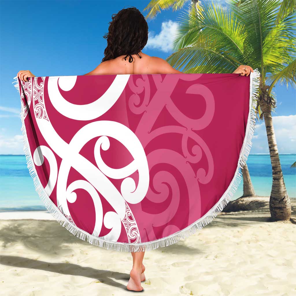Breast Cancer Awareness Maori Beach Blanket Koru Kowhaiwhai - Aussie Hoodie