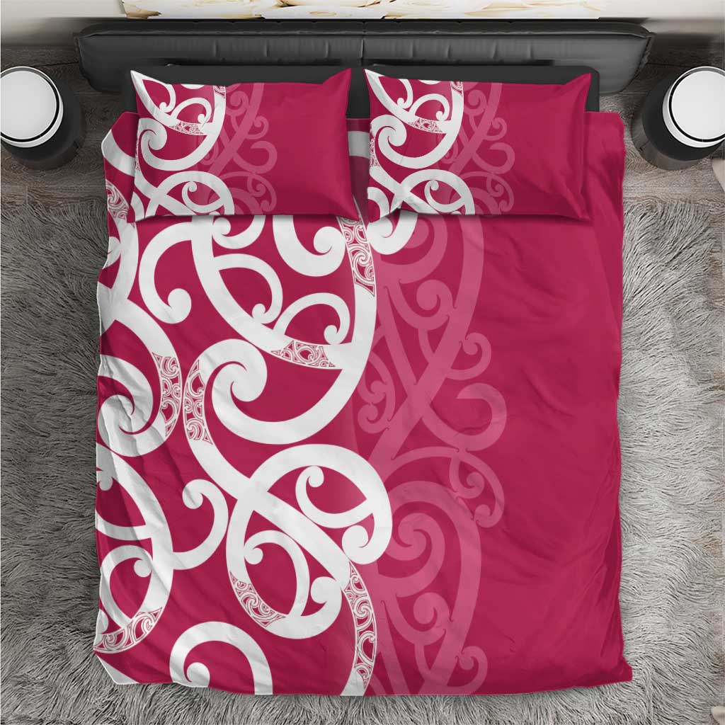 Breast Cancer Awareness Maori Bedding Set Koru Kowhaiwhai - Aussie Hoodie