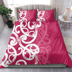 Breast Cancer Awareness Maori Bedding Set Koru Kowhaiwhai - Aussie Hoodie