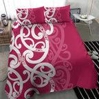 Breast Cancer Awareness Maori Bedding Set Koru Kowhaiwhai - Aussie Hoodie