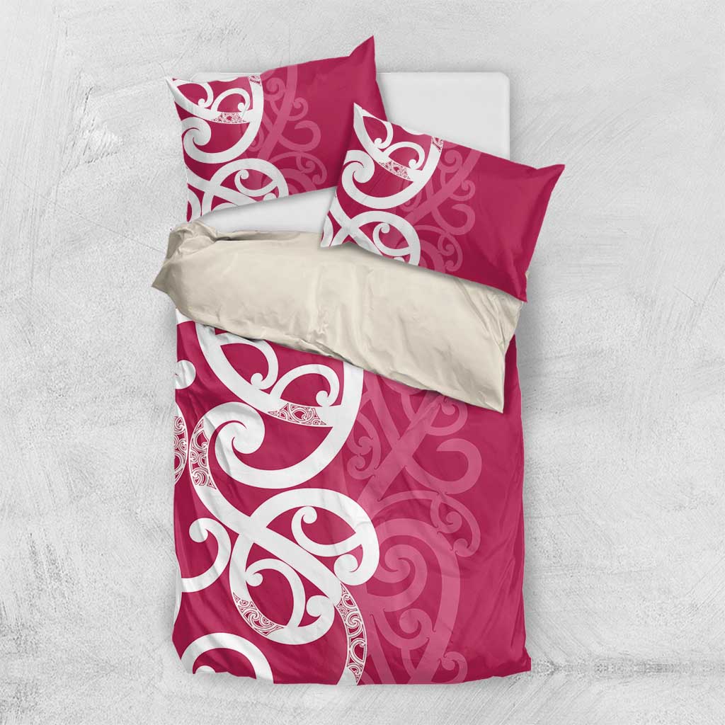 Breast Cancer Awareness Maori Bedding Set Koru Kowhaiwhai - Aussie Hoodie