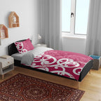 Breast Cancer Awareness Maori Bedding Set Koru Kowhaiwhai - Aussie Hoodie