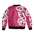 Breast Cancer Awareness Maori Bomber Jacket Koru Kowhaiwhai - Aussie Hoodie