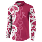 Breast Cancer Awareness Maori Button Sweatshirt Koru Kowhaiwhai - Aussie Hoodie