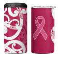 Breast Cancer Awareness Maori 4 in 1 Can Cooler Tumbler Koru Kowhaiwhai - Aussie Hoodie