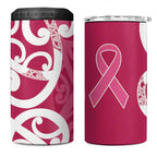 Breast Cancer Awareness Maori 4 in 1 Can Cooler Tumbler Koru Kowhaiwhai - Aussie Hoodie