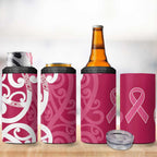 Breast Cancer Awareness Maori 4 in 1 Can Cooler Tumbler Koru Kowhaiwhai - Aussie Hoodie