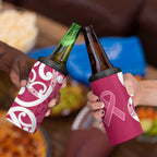 Breast Cancer Awareness Maori 4 in 1 Can Cooler Tumbler Koru Kowhaiwhai - Aussie Hoodie