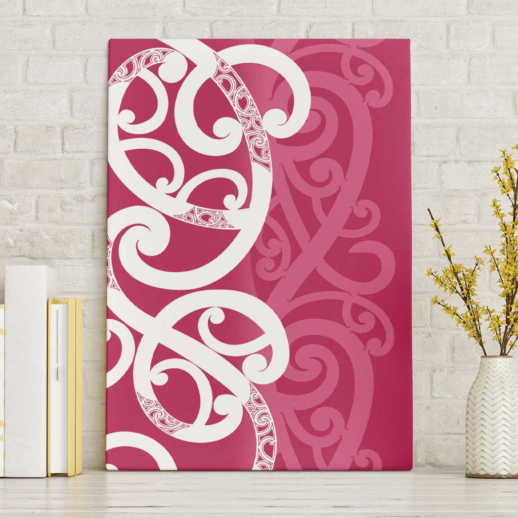 Breast Cancer Awareness Maori Canvas Wall Art Koru Kowhaiwhai - Aussie Hoodie