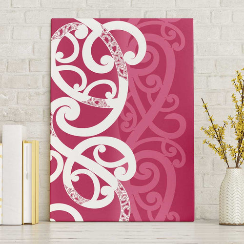 Breast Cancer Awareness Maori Canvas Wall Art Koru Kowhaiwhai - Aussie Hoodie