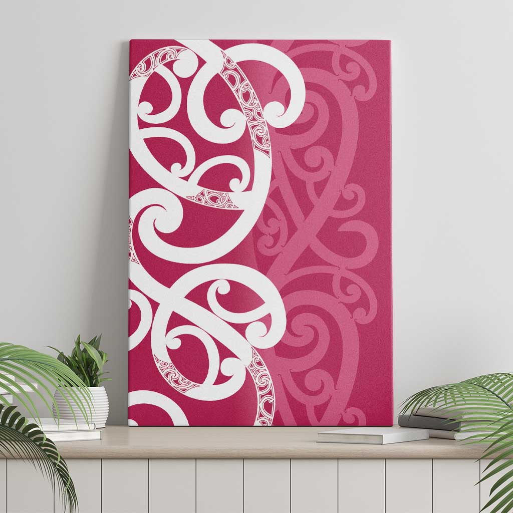 Breast Cancer Awareness Maori Canvas Wall Art Koru Kowhaiwhai - Aussie Hoodie