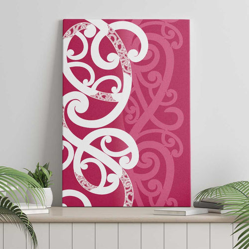 Breast Cancer Awareness Maori Canvas Wall Art Koru Kowhaiwhai - Aussie Hoodie