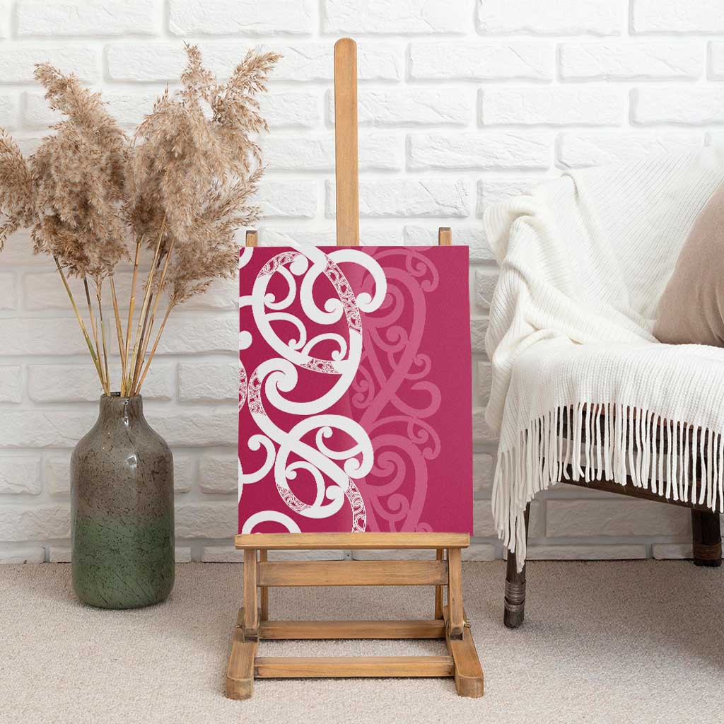 Breast Cancer Awareness Maori Canvas Wall Art Koru Kowhaiwhai - Aussie Hoodie