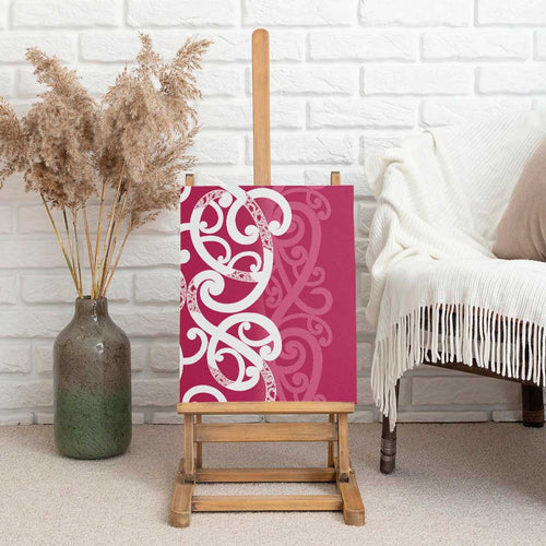 Breast Cancer Awareness Maori Canvas Wall Art Koru Kowhaiwhai - Aussie Hoodie