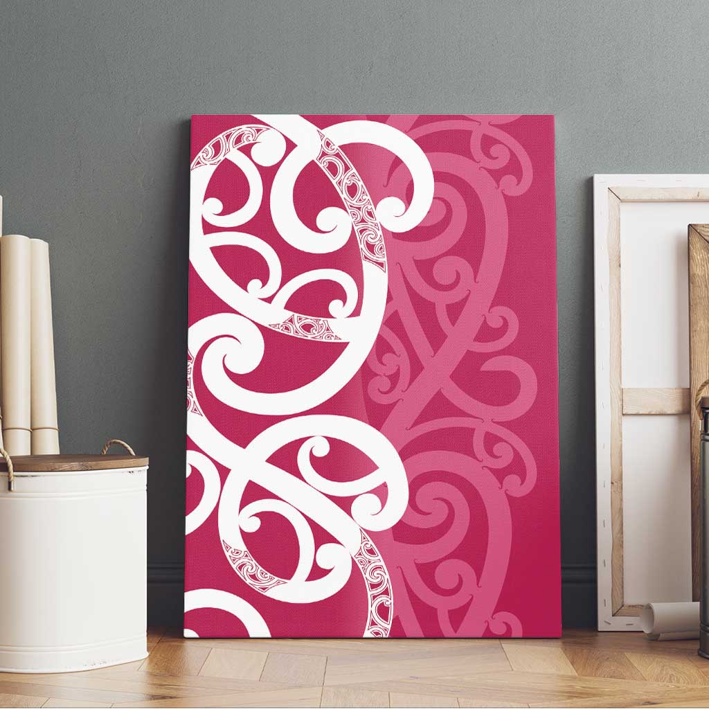 Breast Cancer Awareness Maori Canvas Wall Art Koru Kowhaiwhai - Aussie Hoodie