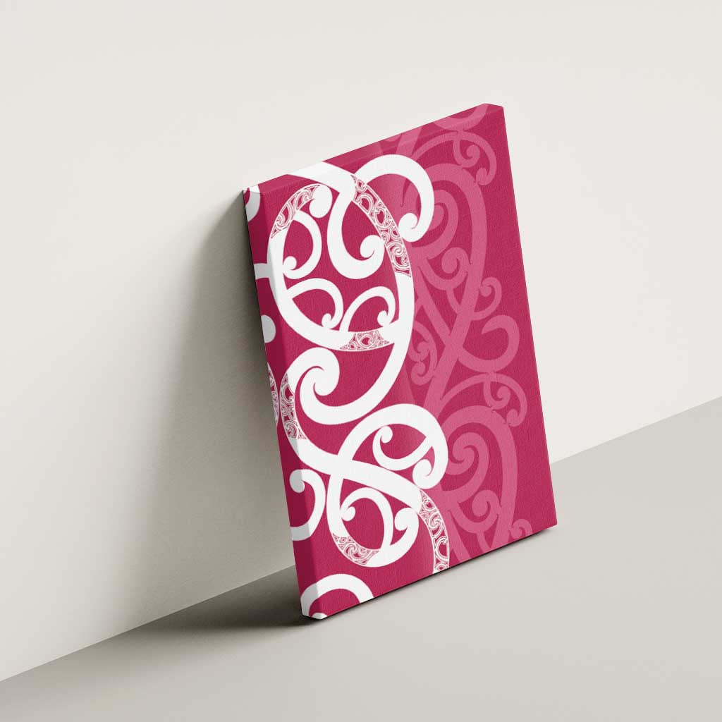Breast Cancer Awareness Maori Canvas Wall Art Koru Kowhaiwhai - Aussie Hoodie