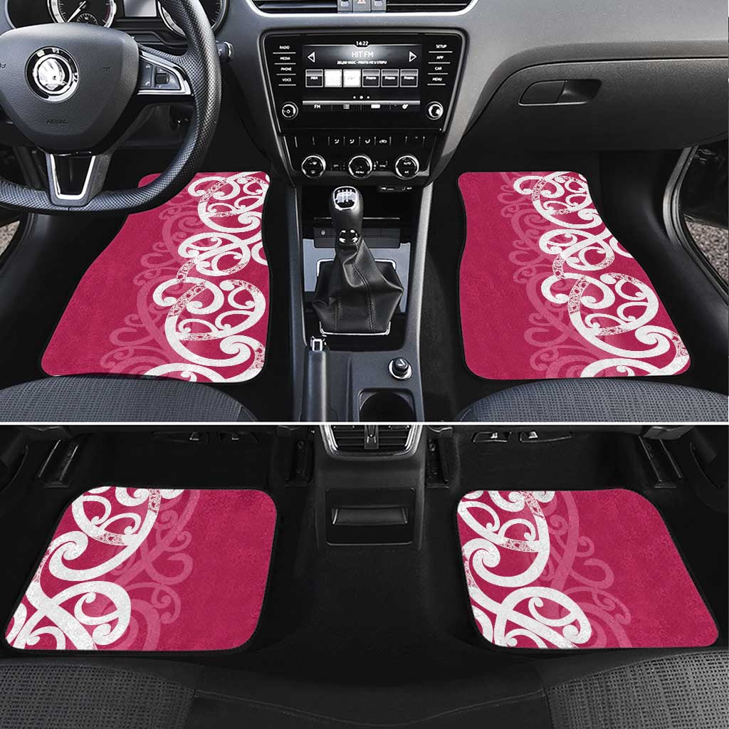 Breast Cancer Awareness Maori Car Mats Koru Kowhaiwhai - Aussie Hoodie