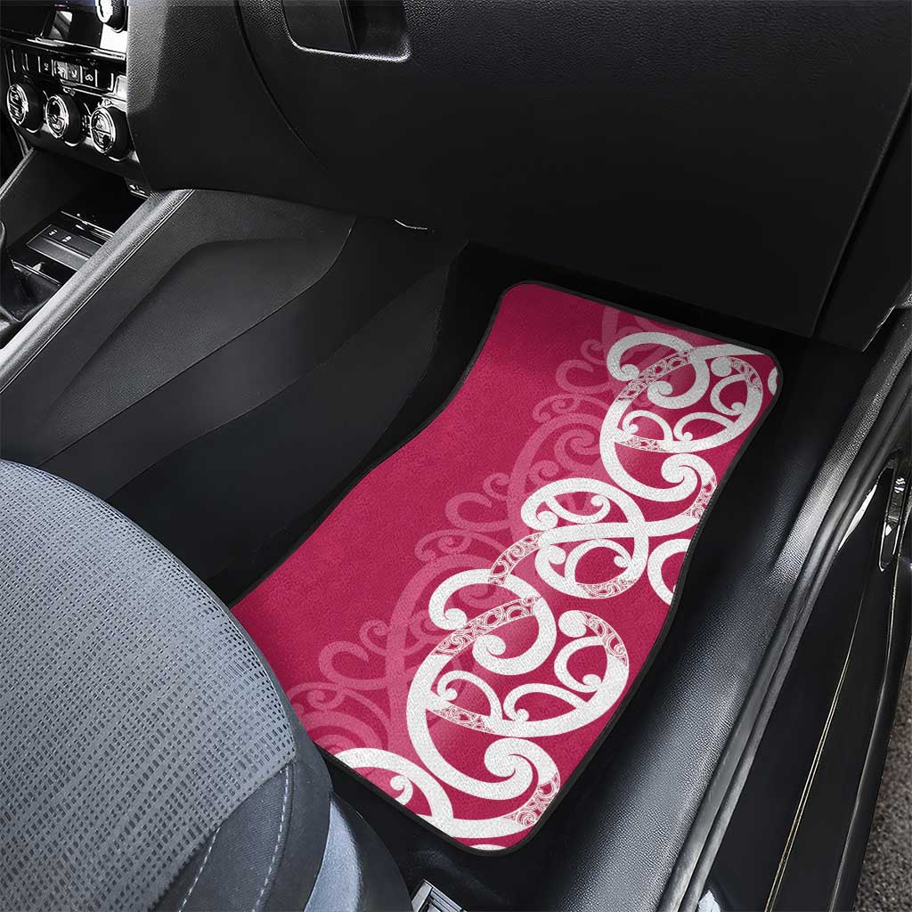 Breast Cancer Awareness Maori Car Mats Koru Kowhaiwhai - Aussie Hoodie