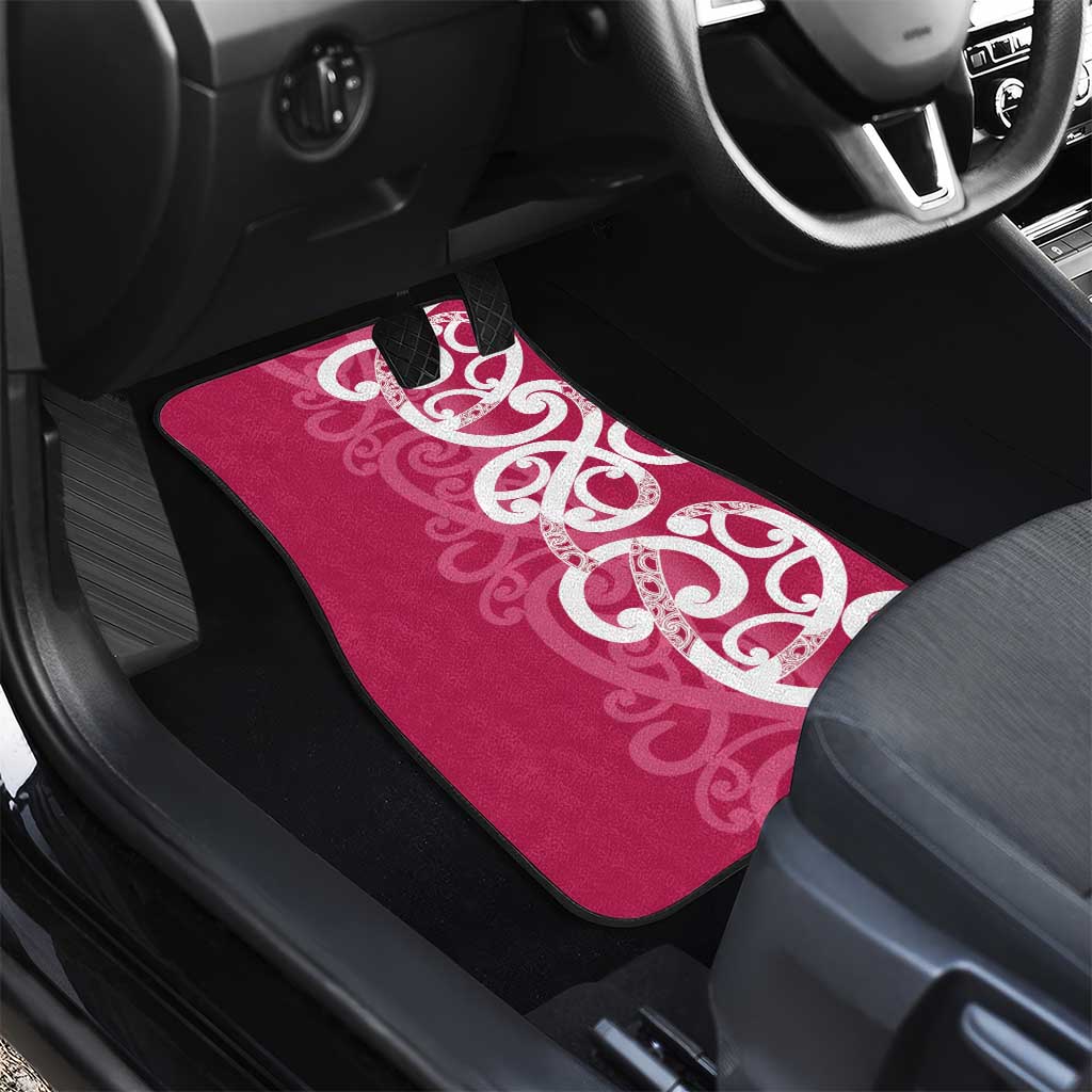 Breast Cancer Awareness Maori Car Mats Koru Kowhaiwhai - Aussie Hoodie