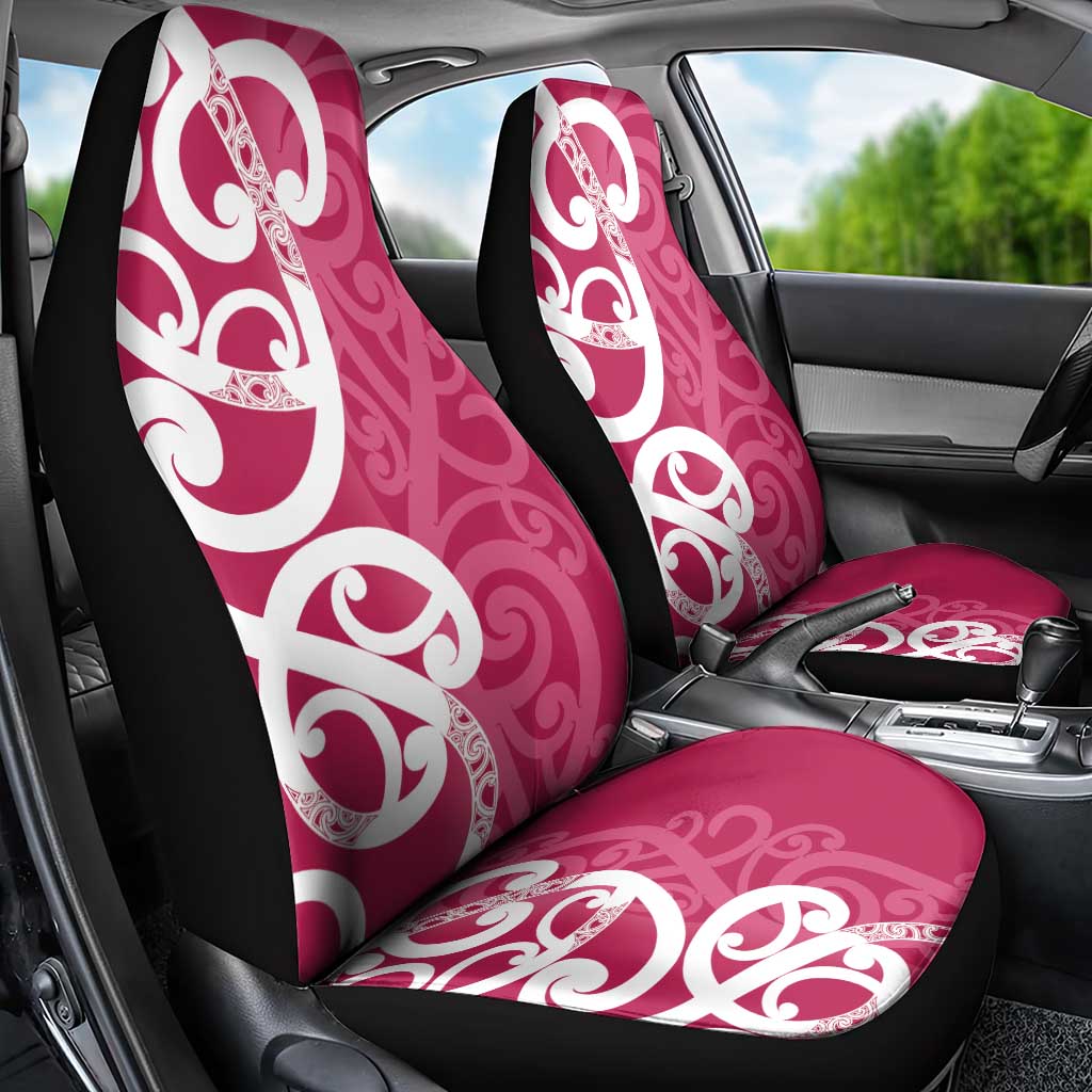 Breast Cancer Awareness Maori Car Seat Cover Koru Kowhaiwhai - Aussie Hoodie
