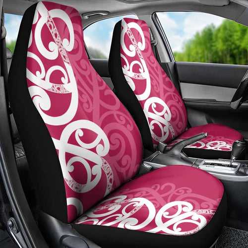 Breast Cancer Awareness Maori Car Seat Cover Koru Kowhaiwhai - Aussie Hoodie