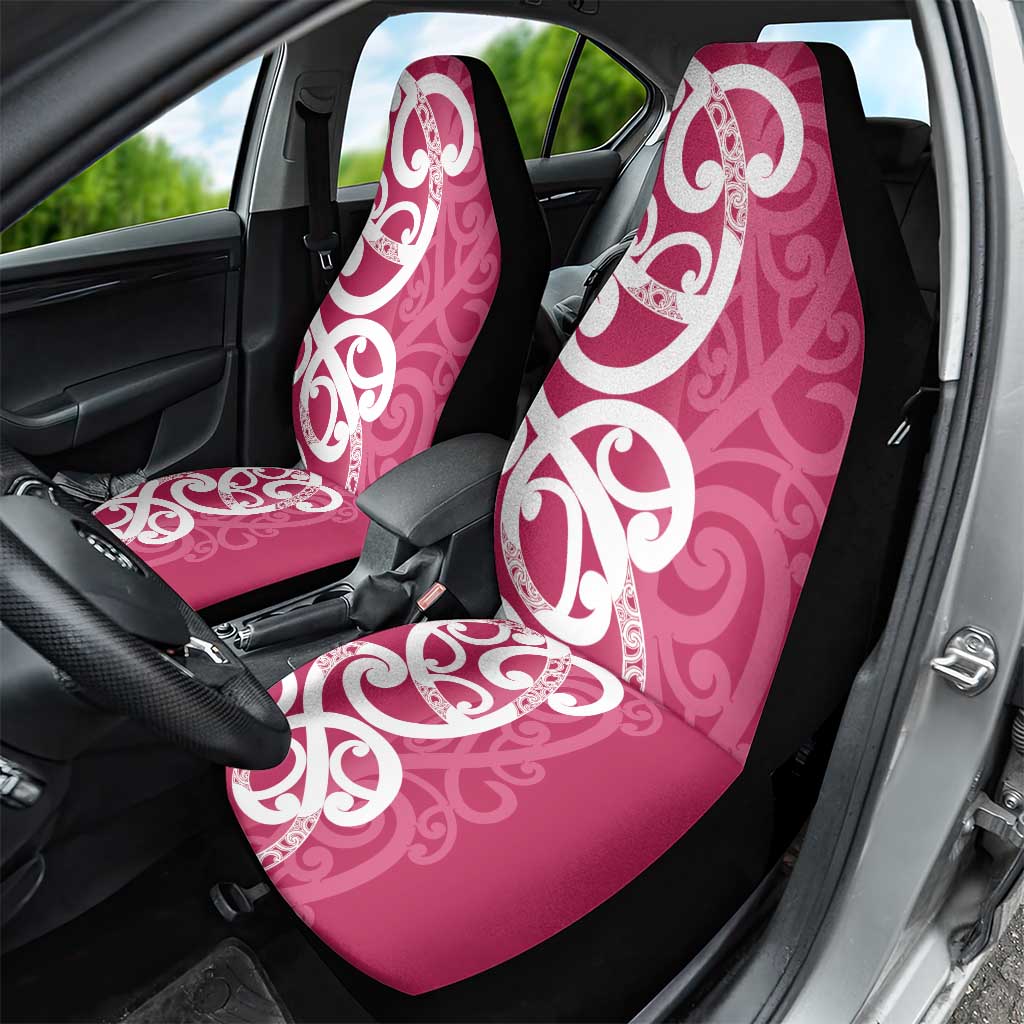 Breast Cancer Awareness Maori Car Seat Cover Koru Kowhaiwhai - Aussie Hoodie