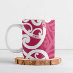 Breast Cancer Awareness Maori Ceramic Mug Koru Kowhaiwhai - Aussie Hoodie