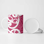 Breast Cancer Awareness Maori Ceramic Mug Koru Kowhaiwhai - Aussie Hoodie