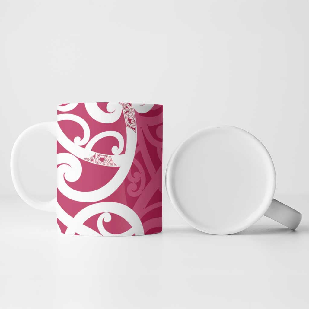 Breast Cancer Awareness Maori Ceramic Mug Koru Kowhaiwhai - Aussie Hoodie