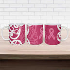 Breast Cancer Awareness Maori Ceramic Mug Koru Kowhaiwhai - Aussie Hoodie