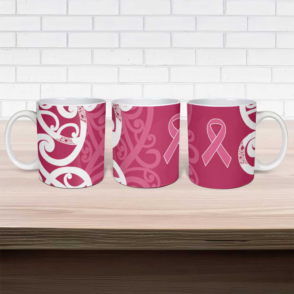 Breast Cancer Awareness Maori Ceramic Mug Koru Kowhaiwhai - Aussie Hoodie